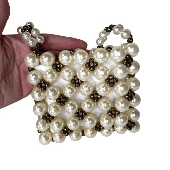 FREE PEOPLE Pearl Mini Crossbody Bag Chunky Glam Going Out Dressy Party‎ - Picture 4 of 9